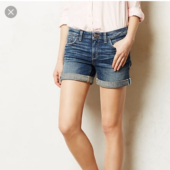 Pilcro and the Letterpress Pants - Anthropology Pilcro Roll Up Jean Shorts Steet